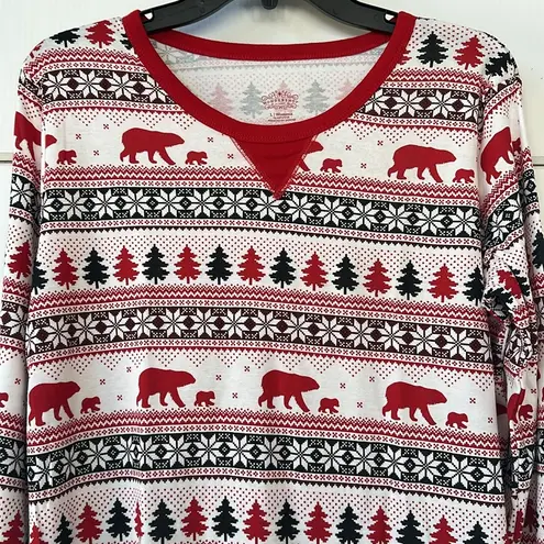 Wondershop Winter Cabin Fair Isle Print PJ Pajama Set NEW Size Large Red