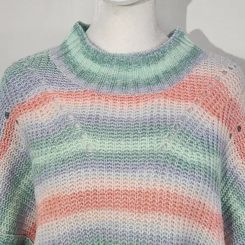 Hooked Up Pastel Stripe Sweater NWT Size XL Pink Purple Green Pastel Sweater