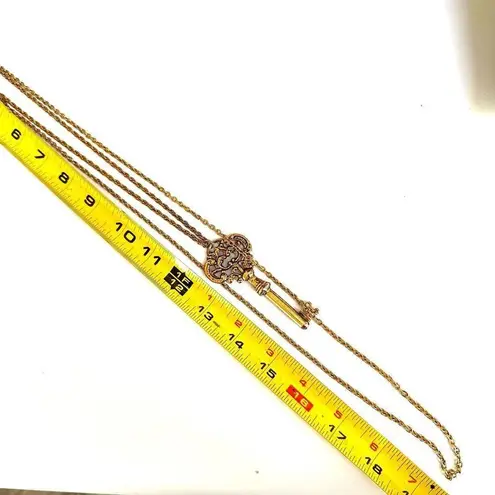 SumthingāSpecial multi chain gold tone key pendant necklace