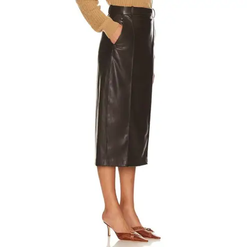 Enza Costa Soft Faux Leather Trouser Skirt in Espresso 2 Medium Womens Vegan Brown