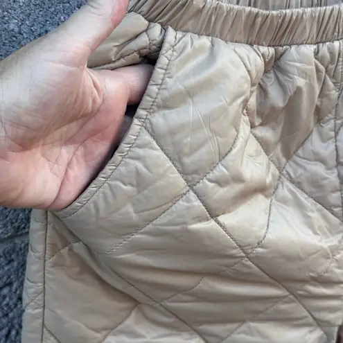 Quilted Puffer Pants Beige Small