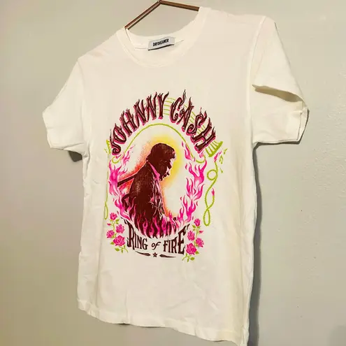 Daydreamer Johnny Cash Ring of Fire Tour T-Shirt in Vintage White Size XS