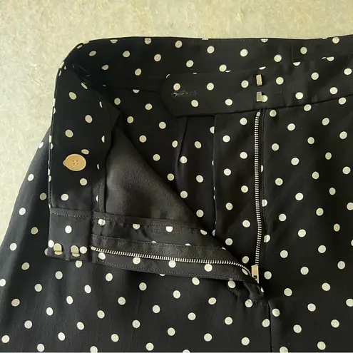 Stella McCartney Monochrome Polka Dotted Silk Wide Leg Pants Size 42 US 8