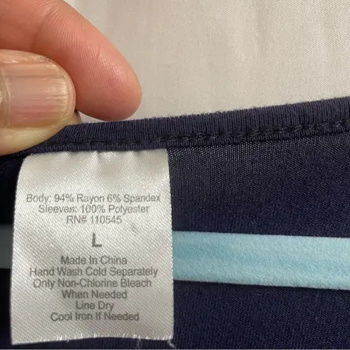 Navy Lace Sleeve Large V