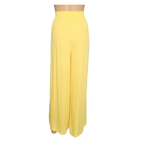 L'Agence Pants Womens Small Yellow Nikita Wide Leg Crepe in Light Maiz Crinkle