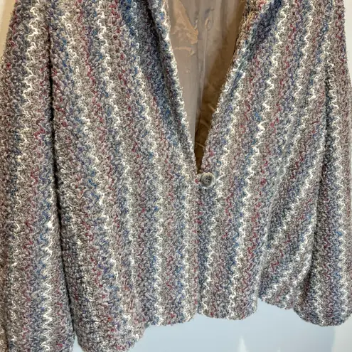 Vintage Donnkenny Textured Stripe Wool Blend Blazer Jacket