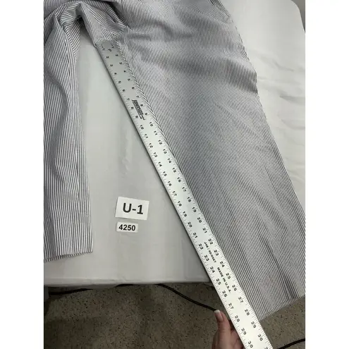 Womans Executive Cropped Pants 50 Reg Waist 45 Blue White Pin Stripe Size undefined