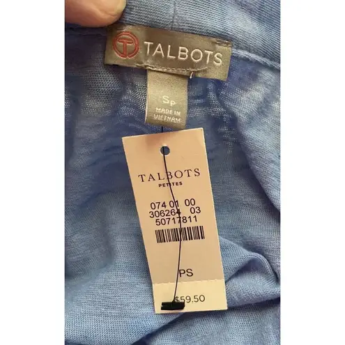 Talbots T By  Blue Open Cardigan Activewear Jacket Long Sleeve NEW‎ Small Petite