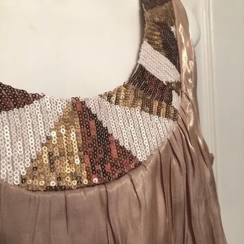 Ashley Stewart Sz 16 Shimmer Sequin Tank Toast