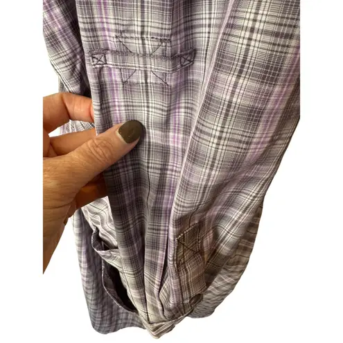 Duluth Trading Co Dress Women 2XL Purple Armachillo Cooling Plaid Shirt Mini NWT Size XXL