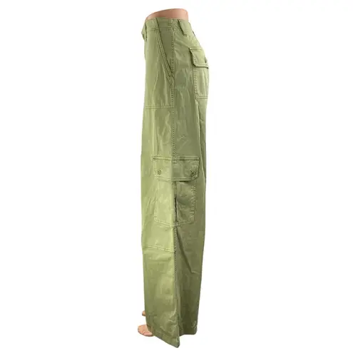 BP. Women's Green High Waisted Baggy Palazzo Wide Leg Cargo Trousers Pants Sz 10