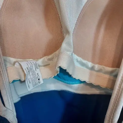 Vintage 90's Maillot Baltex Body ID Tall Colorblock Blue One Piece Swimsuit Size 10