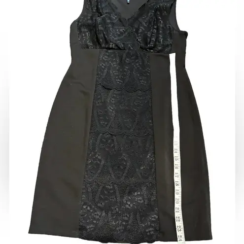 Daisy Fuentes Black V-Neck Sheath Midi Dress - Women's Size Large