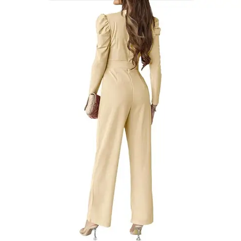 NEW Ruffle Sleeve Wide Leg Formal Jumpsuit M NO BELT Size M