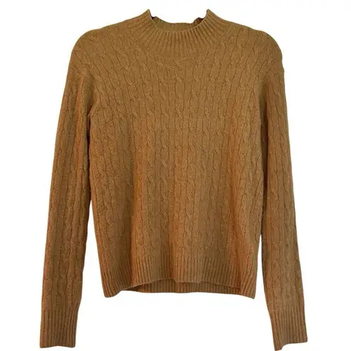 J.Crew extra soft camel cableknit mock neck sweater xs Tan