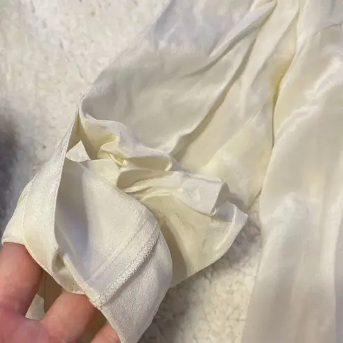 Line and Dot NWT Silk Ivory Button Down