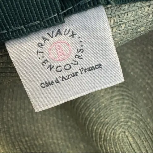 Travaux En Cours Straw Fedora Hat in Sage Size 56 Green