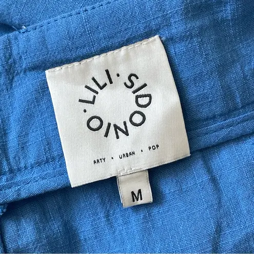 Lili Sidonio Pants cotton wide leg womens Blue (medium) bright minimalist comfy