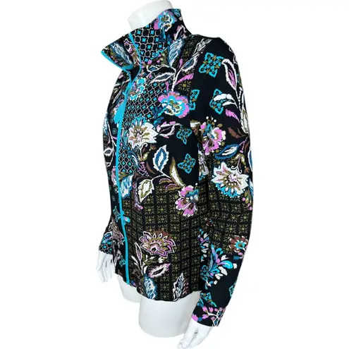 Sport Savvy Printed Patchwork French Terry Jacket Black Small NWOT