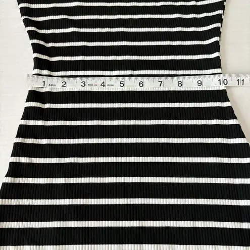 Popular 21 bodycon tank dress Black and White Striped size small