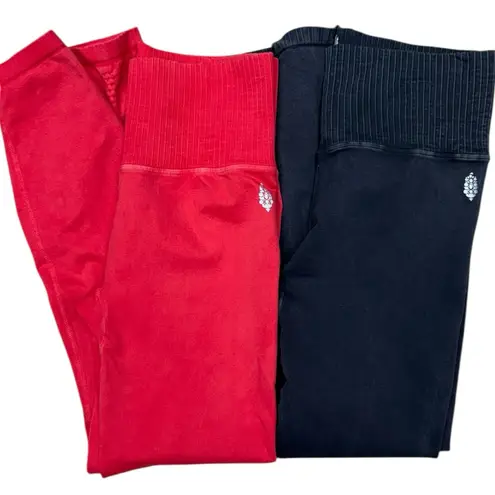 FP Movement Good Karma Leggings Bundle – Cherry Red & Black – M/L EUC Size M