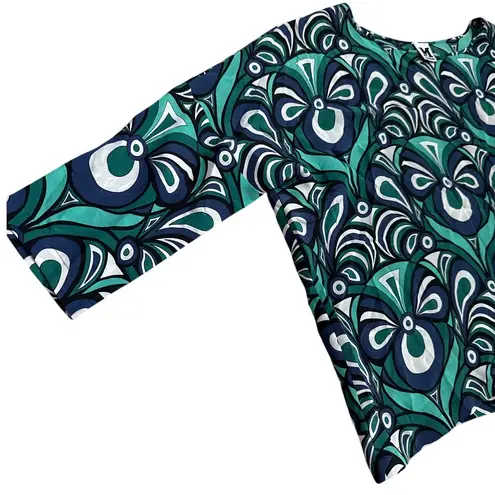 Missoni 3/4 Sleeve Multicolor Paisley Silk Printed Round Neck Blouse Size Small