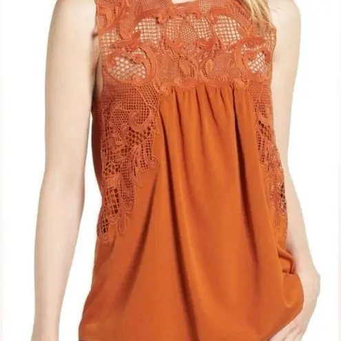 Chelsea28 Brown Babydoll Blouse Sleeveless. Small NWT