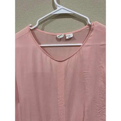 Melrose and Market Pink Tie Front Top Short Sleeve Blouse Womens Size M