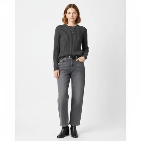 Abercrombie & Fitch Abercrombie Women's Gray Ribbed Knit Cotton & Wool Long Sleeve Sweater L - Image 9