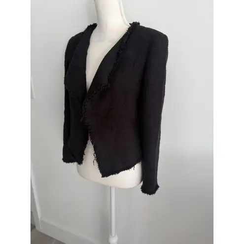 ANN TAYLOR LOFT Black Knit Long Sleeve Blazer Jacket Size 4P