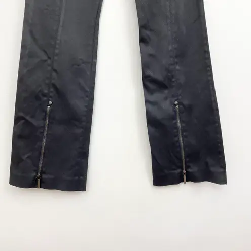 Vintage 90s Kenzo Dark Brown Zipper Split Hem Pants Size XS