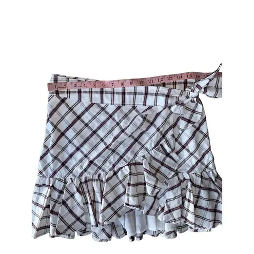 Veronica Beard Memphis Ruffle Plaid Mini Skirt
