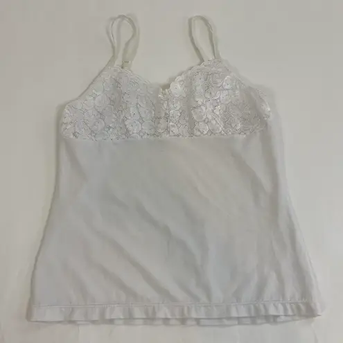 Delicates Lace Detail Slip Tank White Size M