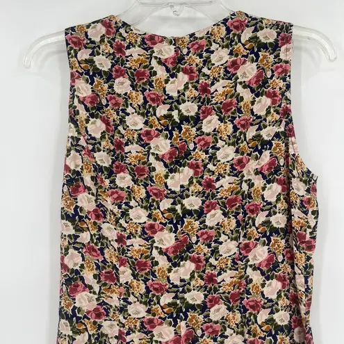 Jonathan Martin Vtg Aline Dress Sz 5/6 Blue Floral Cottage Core Peasant Lace 90s