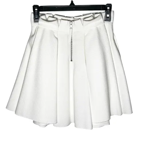 Torn By Ronny Kobo Women’s Ivory Pique knit pleated mini skirt