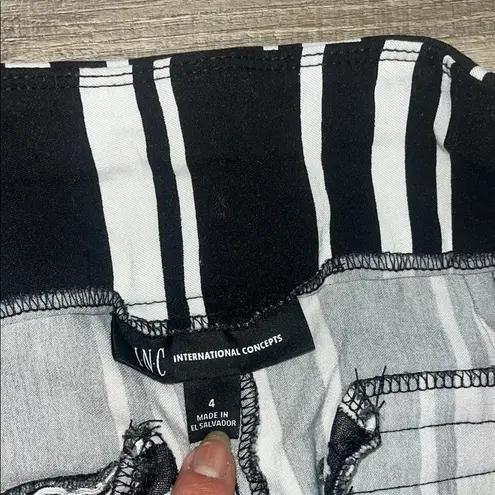 INC International Concepts Black and White Striped Jeggins Dress Pants Sz 4