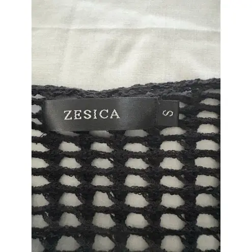 Zesica Open Knit Sweater Size S Black Crochet Cover Up Beach Witchy Goth Rave
