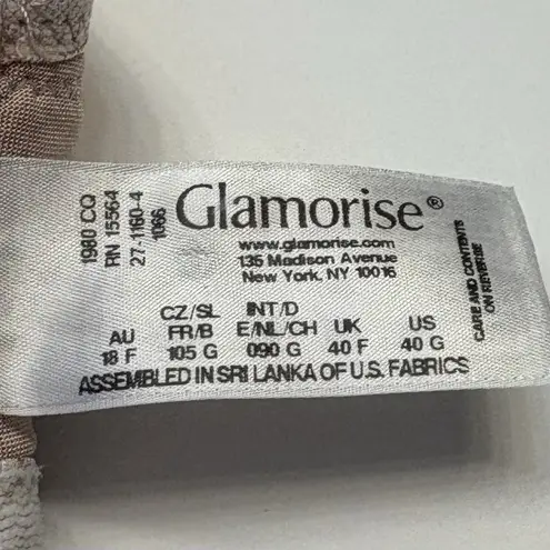 Glamorise 1066 Sports Bra Full Figure No Bounce Camisole Wireless Size 40G Cafe Tan