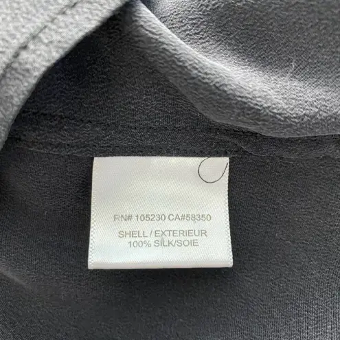 Equipment Rainbow Jeweled Collar Silk Button-Down Blouse Gray Size US Small