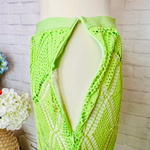 Boutique Lime Green Sheer Lace Skirt