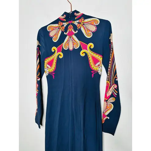 LA DOUBLEJ Navy Paisley Gold Pendant High Neck A