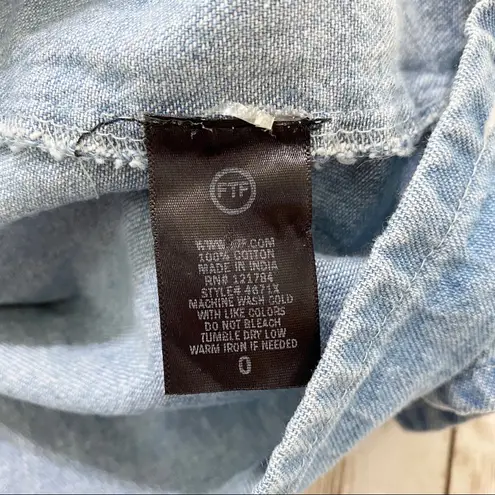 Fashion to figure FTF Off Shoulder Cold Shoulder Denim Blouse