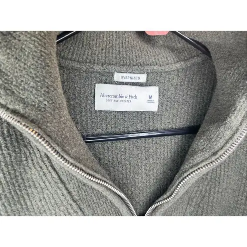 Abercrombie & Fitch  | women dark green 1/4 zip pullover thumbnail 3