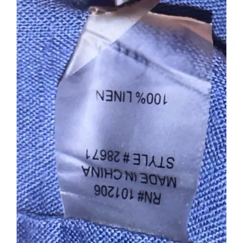 Soft Surroundings Soft Surrounding Linen Blend Periwinkle Blue Button-Up Top Size Large - Image 6