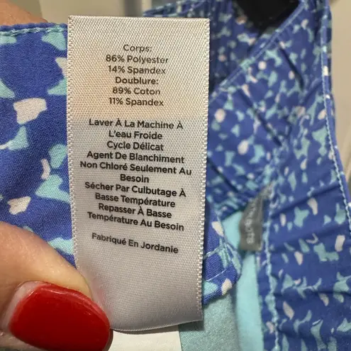 T by TALBOTS Blue and White Patterned Skirt Skort Tennis Skirt Size XL Sporty