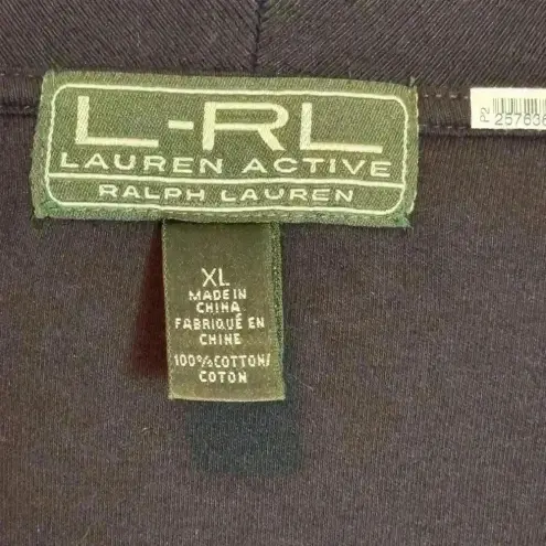 Lauren‎ Ralph Lauren Active Cardigan Womens Size M Black Cotton Open Front Size M