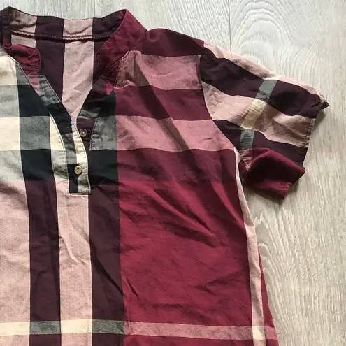 Macy's Macy’s Plaid Burgundy Mini Summer Dress