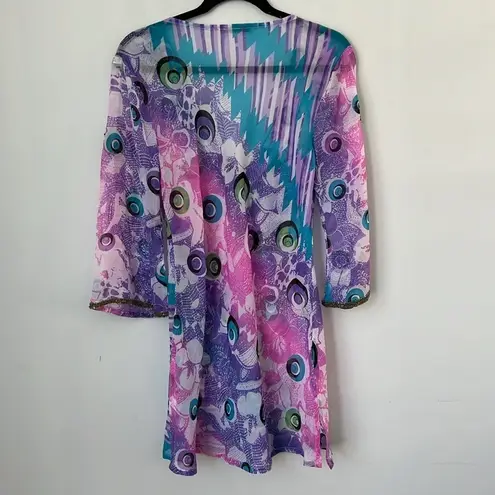 Solitaire by Ravi Khosla Jewel & Bead Encrusted swim coverup Small ◼️