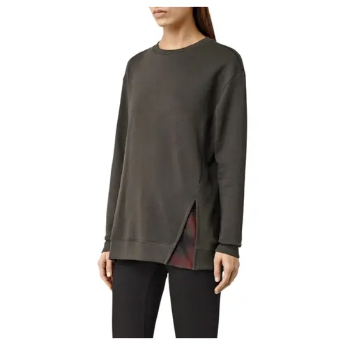 AllSaints All Saints Solo Check Sweatshirt Crewneck Flannel Green Women's Small