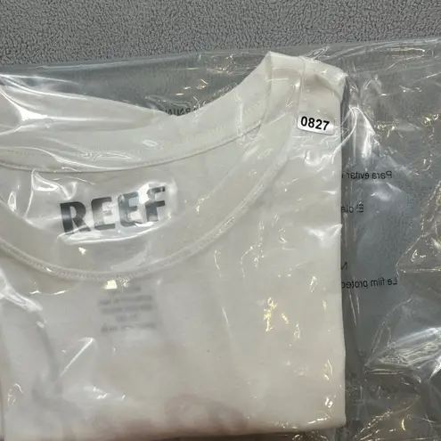 REEF NWT Shirt Womens M White Layla Dusk Purple Flower Classic Tee